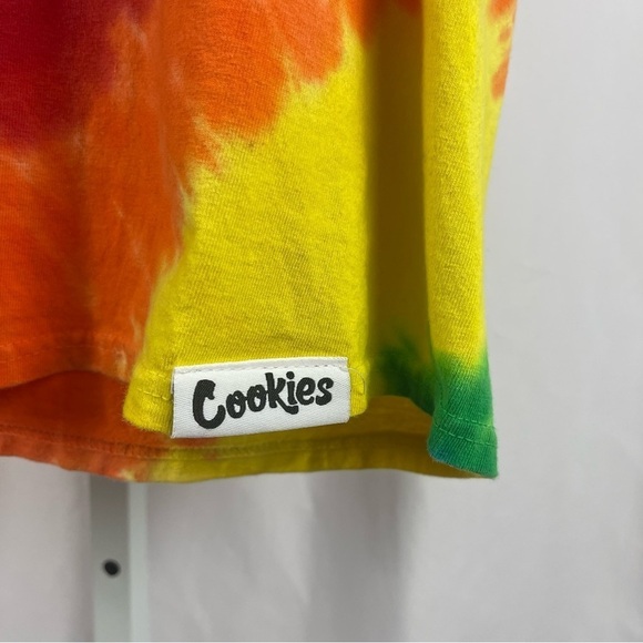 Cookies Medium Vibrant Bright Tie Dye Swirl Hippie Boho Cut Off Tank Top Beach - Picture 4 of 10